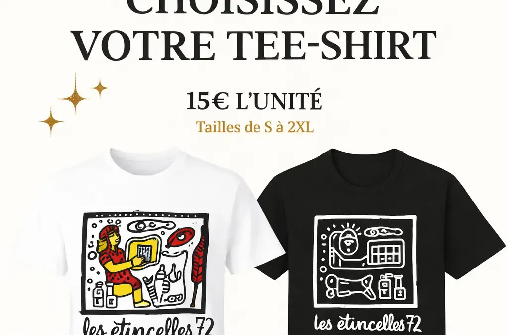 T-shirt solidaire Les Étincelles 72 – Achat solidaire et inclusif (15 €)