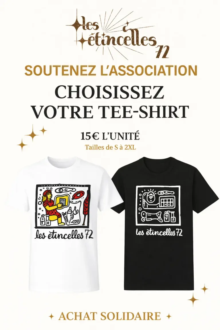 T-shirt solidaire Les Étincelles 72 – Achat solidaire et inclusif (15 €)